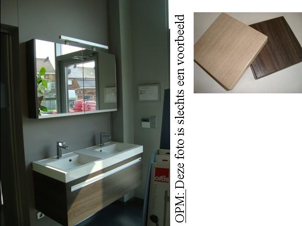ORLEANS MEUBELSET 120CM ONDERKAST DCA DONKER+ HANDDOEKHOUDERS + SPIEGEL + VERLICHTING