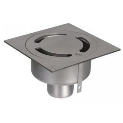 ACO EKO DIAMANT VLOERPUT INOX 15X15 MET SCHROEF 50MM GEPOLIERD BLINKEND