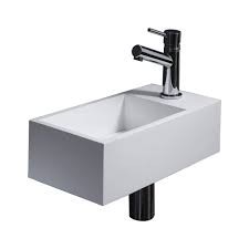 AQUA SENTO LAVE-MAIN 35 X 18 X 11 SOLIDE SURFACE KRAANGAT RECHTS