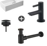 COMBI SET 1A KRAANTJE +  VASTE PLUG +SYPHON MAT ZWART