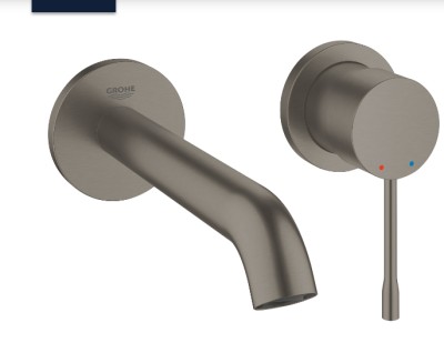 GROHE ESSENCE AFWERKSET LAVABO MUURMENGKRAAN BRUSHED HARD GRAFITE sprong 18.3