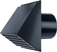 VENTILATIE GEVELDOORVOER ZWART 160MM