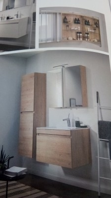 MARCUS MEUBELSET MET 1 LADE + SPIEGELKAST 90CM  LICHTE EIK 2398 