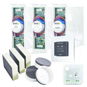 DUCO COMFORT PLUS KIT zonder ventilator box ( keuken, badkamer, toilet, + bediening rf)