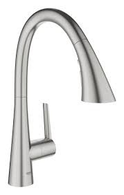 GROHE ZEDRA KEUKENMENGKRAAN MET UITTREKBARE SPROEIER INCL. OMSTELLING MOUSSEUR / SPROEISTAAL SUPERSTEEL