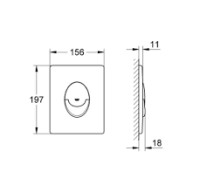 GROHE SKATE AIR  BEDIENINGSPLAAT MAT  CHROOM