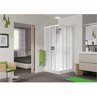 KINEDO KINEPRIME C HOEK 80 X 80 X H 18CM  MET SCHUIFDEUREN IN HELDER GLAS