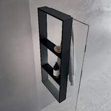 NOVELLINI PLANCET 3 MET MET EXTERNE HAAK OP GLASWAND UITV. MAT ZWART