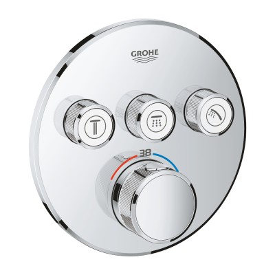 GROHE  SMARTCONTROL INBOUW MET 3 UITGANGEN ROND UITV.CHROOM