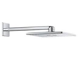 GROHE HOOFDDOUCHE SMART ACTIVE VIERKANT 43 CM 2 STRAALSOORTEN MET MUURARM 43 CM UITV. MOON WHITE