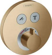 HANS GROHE INBOUWTHERMOSTAAT RONDE UITV. VOOR 2 SYSTEMEN SCHOWER SELECT BRUSHED BRONZE