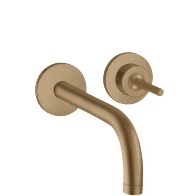 HANS GROHE AXOR UNO AFWERKSET VOOR EENGREEPSMENGKRAAN VOOR WANDINBOUW UITV BRUSHED BRONZE UITLOOP 17.5 CM