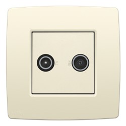 NIKO COAX TV FM STOPCONTACT INBOUW CREME