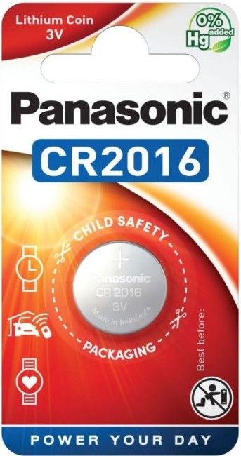 PANASONIC BATTERIJ CR-2016/2B  LITHIUM BATTERIJ 3V