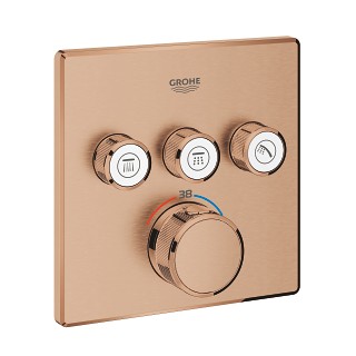 GROHE  SMARTCONTROL INBOUW MET 3 UITGANGEN ROND UITV.BRUSHED WARM SUNSET