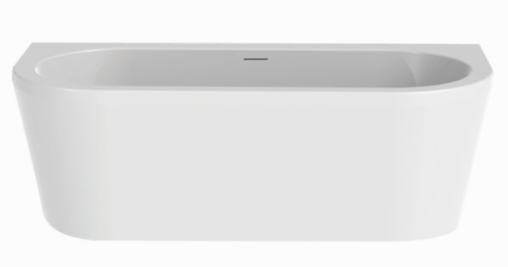 XENZ BAD 180 X 80 X 60 CHARLEY BACK TO WALL WIT GLANZEND + AFVOER WIT GLANZED