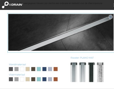I-DRAIN DOUCHEGOOT 60CM MAT ZWART ZONDER ROOSTER