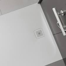 LAUFEN DOUCHETUB PRO 150 X 90 X 4 WIT COMPOSIET AFVOER KORTE ZIJDE