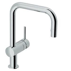 GROHE MINTA KEUKENKRAAN RECHTE U-UITLOOP UITTREKB SPROEIER SUPERSTEEL