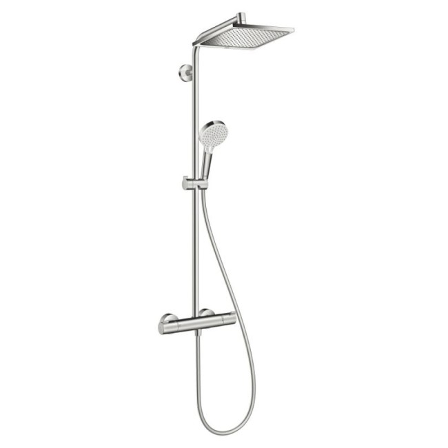 HANS GROHE SHOWERPIPE CROMETTA E240 1JET HOOFDDOUCHE VIERKANT CHR.