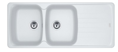 FRANKE ANTEA SPOELTAFEL 1160 X 500 OMKEERBAAR METAAL WIT 