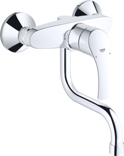 GROHE EUROSMART WANDMENGKRAAN UITGIETBAK CHR.
