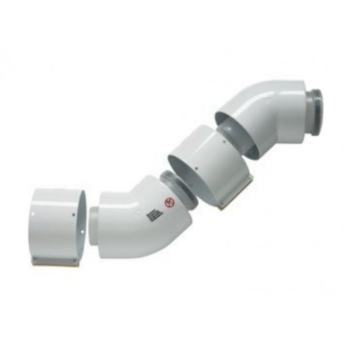 VAILLANT COUDE PP/ALU 60/100 45° PER 2 STUKS