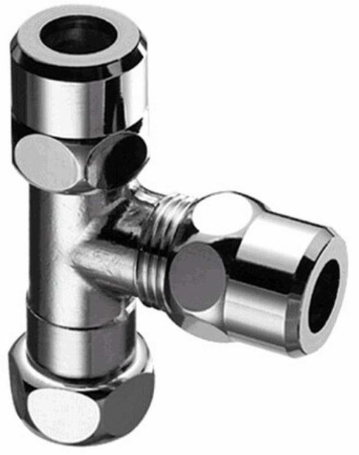 SCHELL T-STUK CHROME 3/8 F X10X10M