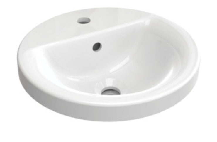 IDEAL STANDARD CONNECT INBOUWWASTAFEL ROND 38 CM MET KRAANGAT EN OVERLOOP