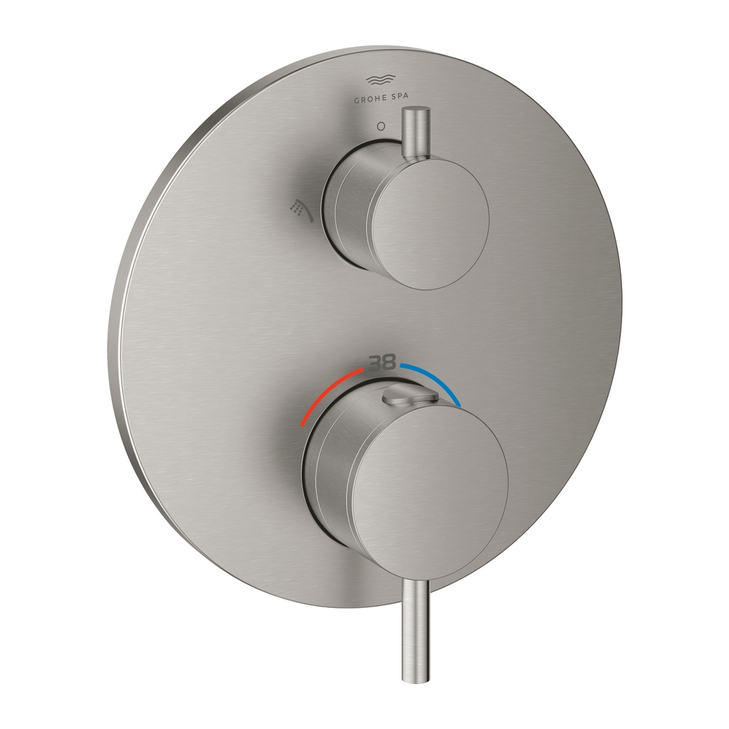GROHE ATRIO AFWERKSETTHERMOSTAAT VOOR 2 UITGANG SUPER STEEL DOUCHE 