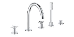GROHE ATRIO  KRUISJES VIJFGATS BADRANDCOMBINATIE UITV. CHROME