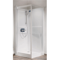 KINEDO KINEPRIME C HOEK 80 X 80 X H 18CM  MET DRAAIDEUR IN HELDER GLAS