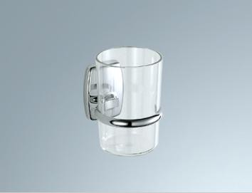 INDA EXPORT BEKERHOUDER CHROOM + GLAZEN BEKER