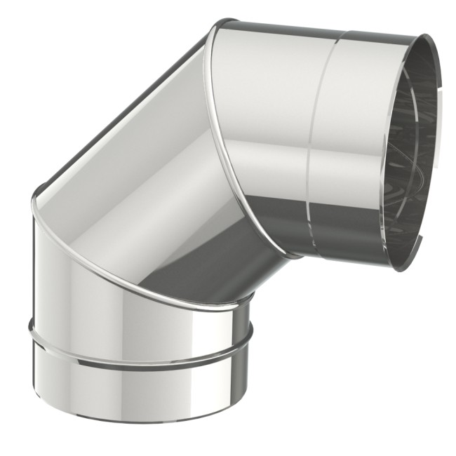 COUDE INOX ENKELWANDIG 131MM 90° 