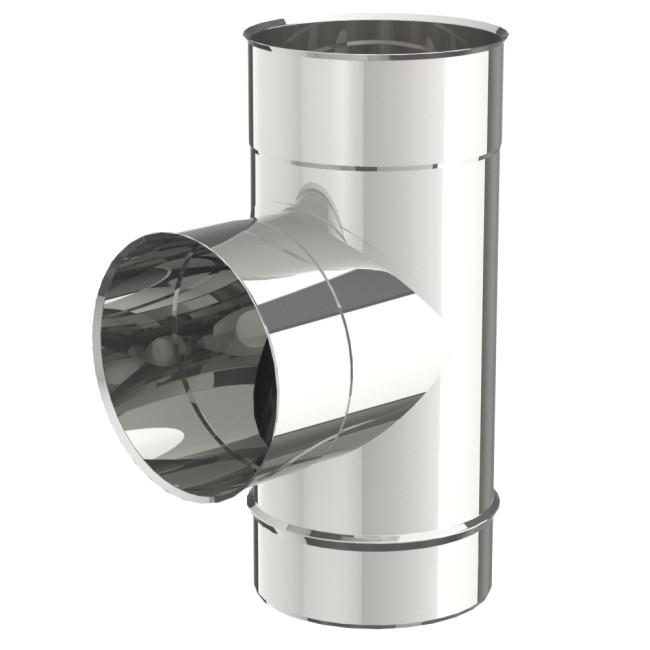 T INOX ENKELWANDIG 200MM 90° OPSINOX