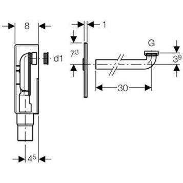 GEBERIT INBOUWSYPHON VOOR LAVABO