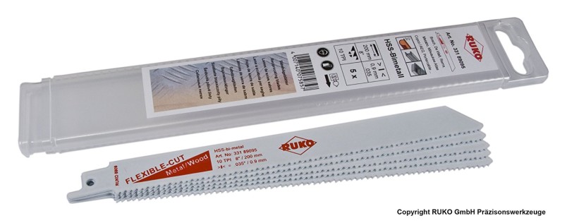 RUKO RECIPROZAAGBLAD HSS BIMETAAL 200MM