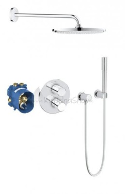 GROHETHERM 3000 INBOUW MET HOOFDDOUCHE 310 EN AFWERKINGSSET + HANDOUCHE EN HOUDER 