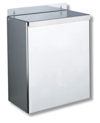 DELABIE AFVALKORF MET DEKSEL MUURMODEL 13 LITER RVS GEPOLEIST 