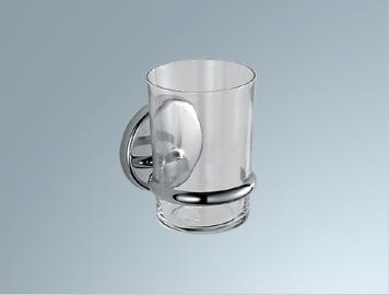 INDA COLORELLA BEKERHOUDER CHROOM + GLAZEN BEKER