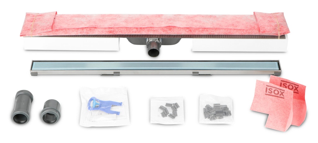 ISOX DOUCHEGOOT RVS 900MM INCL.  ROOSTER