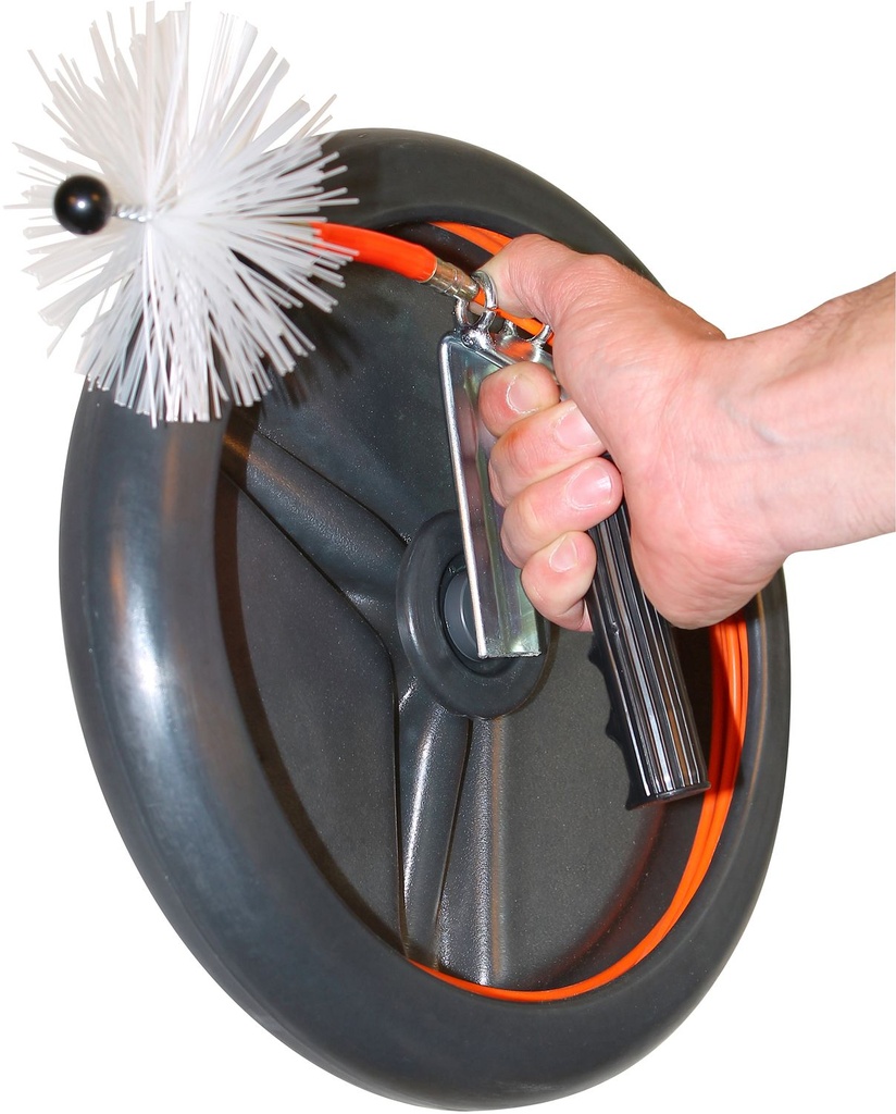 VEEGHASPEL GLASVEZEL L15M ø5 M5 AANSLUITING+BORSTELS Ø 80 mm, 111 mm,130 mm