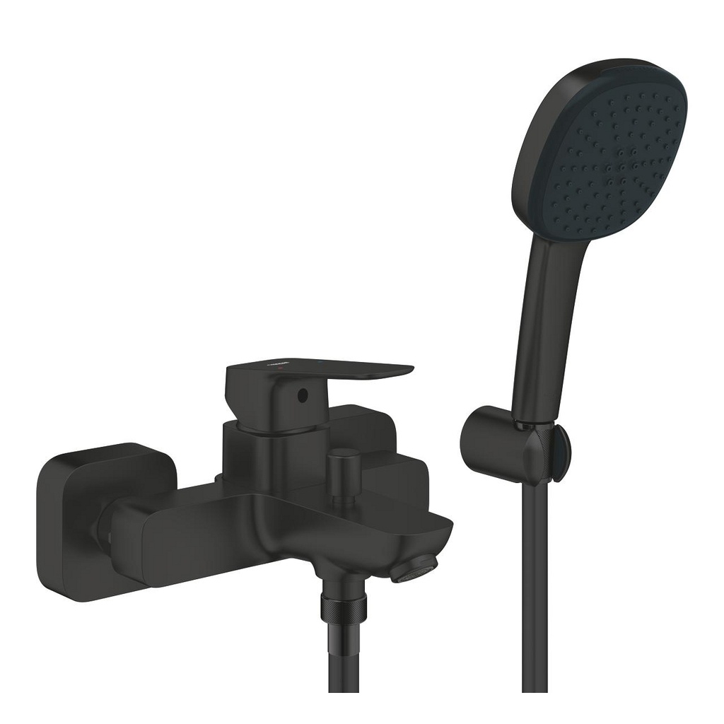 GROHE CUBEO BADKRAAN KOMPLEET MAT ZWART 
