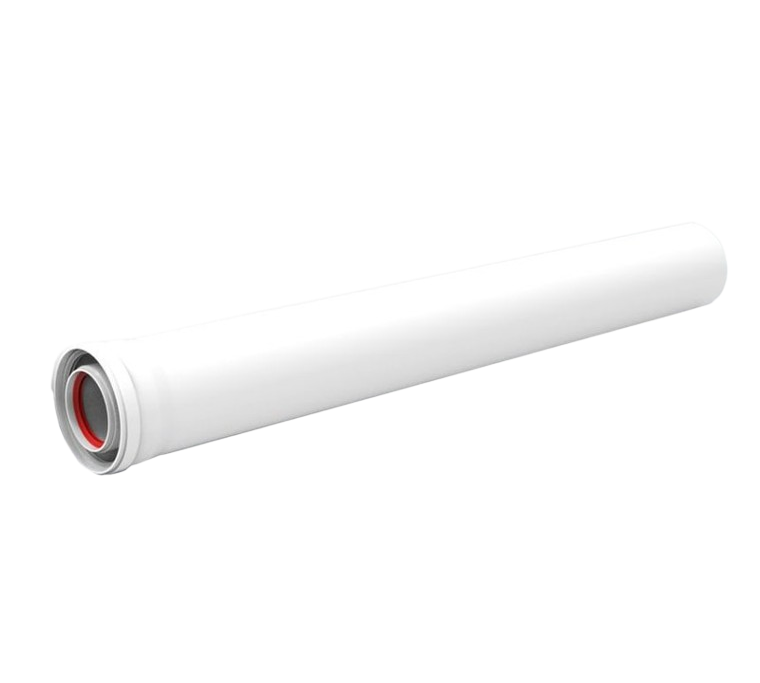 RLX CONCENTRISCHE BUIS 0,25M 80/125 WIT PP/ALU