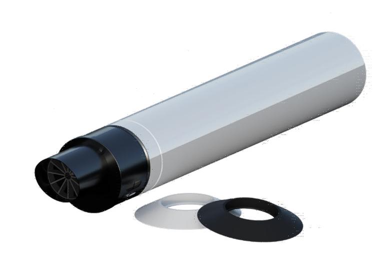 RLX MUURDOORVOER 750MM 60/100 PP/ALU ZWARTE AFWERKING