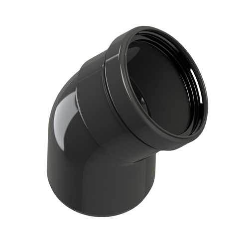 RLX PP ENKELWANDIG 80MM ZWARTE BOCHT MF 45° UV-BESTENDIG