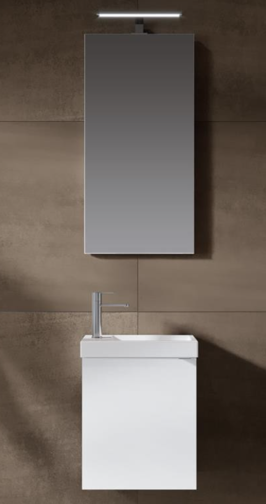 LISA MEUBELSET 40 L/R WIT GELAKT MET PORSELEINEN LAVE-MAIN