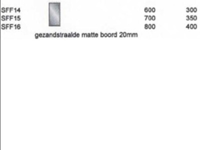 SPIEGEL GEZANDSTRAALDE MATTE BOORD 20MM 70 X 35