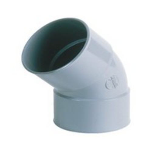 COUDE GRIJS SANITAIR 40MM 45° FF