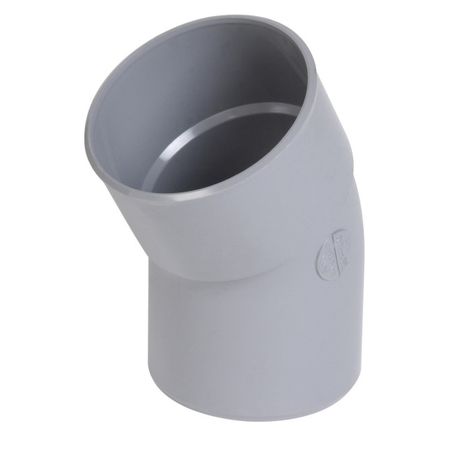 COUDE GRIJS SANITAIR 50MM 45° MF
